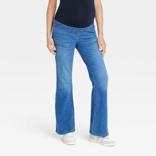 Over Belly High-Rise Denim Flare Maternity Pants - Isabel Maternity by Ingrid & Isabel™