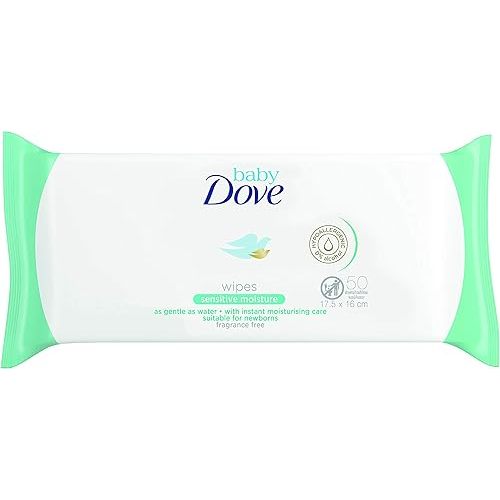 Dove Baby Wipes, Sensitive Moisture, 50 Wipes (Pack of 6)