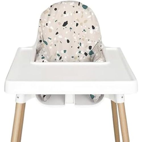 Nibble and Rest Highchair Cushion Cover for Inflatable Cushion, Compatible for IKEA Antilop Highchair,Accessories Stain-Proof and Wipeable Cover (Cushion NOT Included)(Earthyterrazzo)