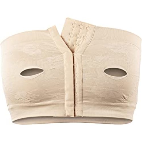 Dr. Brown's Hands-Free Strapless Front-Close Pumping Bra for Breastfeeding - Beige - L/XL