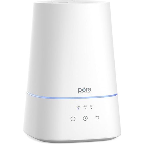 Pure Enrichment HUME Max - Easy Top Fill Ultrasonic Cool Mist Humidifier, 3.7 L (1 Gallon) Tank, 3 Mist Settings + Auto Shut-Off Timer - Ideal for Large Bedrooms, Baby Nurseries and Offices (White)