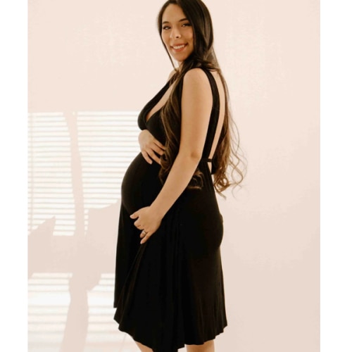 Juliet Labor & Postpartum Gown in Black – Lila