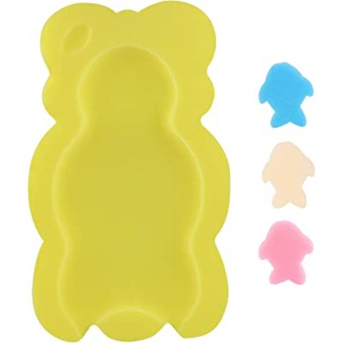 Baby Bath Cushion Infant Bath Sponge Bath Mat, Baby Bath Pad Bath Sponge for Toddler Infant Newborn(Yellow-Style4)