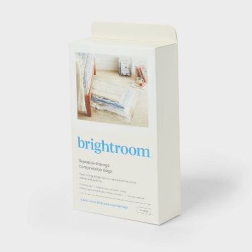 3pc (L-XL-Jumbo) Compression Bags Set Clear - Brightroom™: Vacuum Seal Storage for Clothing & Bedding, Plastic