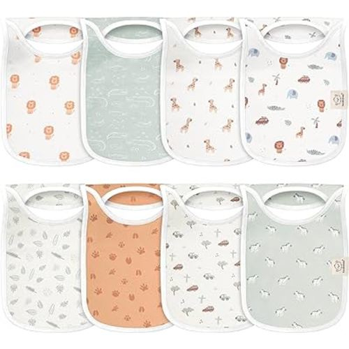 8-Pack Baby Bibs for Boys, Girls - Pullover Bibs for Baby Girl, Baby Boy, Baby Girl Bib, Baby Boy Bibs, Baby Bandana Bibs,Baby Bibs for Drooling and Teething,Infant Bibs,Newborn (Wilderness)