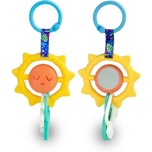 BEBE FUERTE Strong & Sunny Clip On Stroller Toy by Robin Arzon - Developmental Baby Teething Toys - Travel Toys for Infants - Teething Toy for 0 Months and Up
