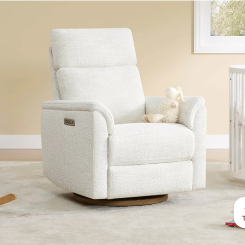 Lulla Power Swivel Nursery Glider Recliner with Power Headrest and Nightlight