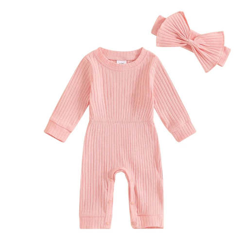 Baby Girls 2Pcs Fall Outfit Long Sleeve Round Neck Ribbed Full Leg Jum – August + Willow