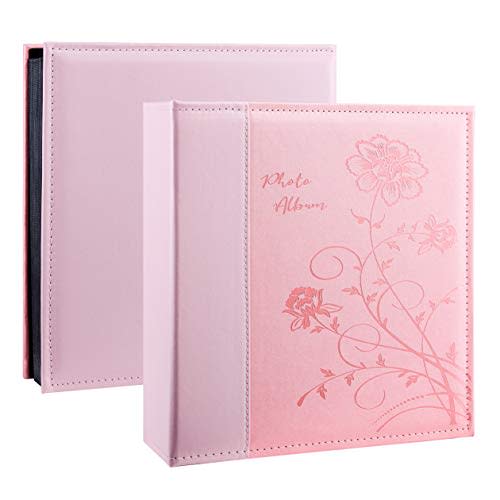 Artmag Photo Picutre Album 4x6 500 Photos, Extra Large Capacity Leather Cover Wedding Family Photo Albums Holds 500 Horizontal and Vertical 4x6 Photos with Black Pages(Pink)