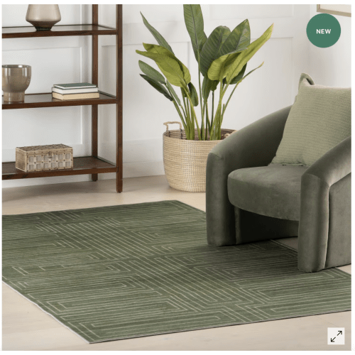 Illyria Maze Washable Rug | Green – Rugs USA - Rugs USA
