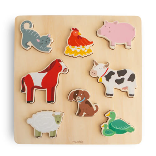 Wooden Farm Puzzle – Mushie
