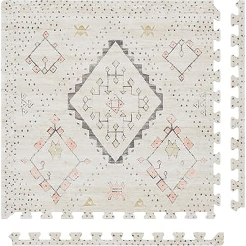 Baby Play Mat – 4x6 Oat Ula – Set of 6 Tiles – Cushioned EVA Foam Play Mat for Floor, Soft Interlocking Baby Crawling Mats for Hard Floors