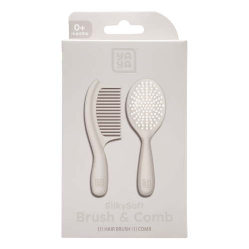 YAYA Silky Soft Baby Brush & Comb Set – Gentle Newborn Hair Care Kit with Ultra-Soft Bristles & Smooth Detangling Comb – Infant Grooming Set 0+ Months