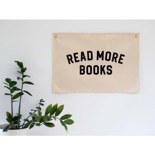 "Read More Books" Modern Canvas Banner • Reading Wall Flag