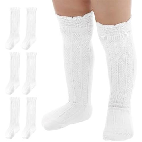 American Trends Baby Girls Knee High Socks Ruffle Socks Newborn/Infant/Baby/Toddler Tube Long Socks 0-3T