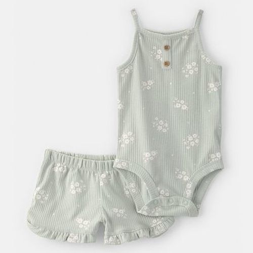 Baby Girl Carter's 2-Piece Floral Sleeveless Bodysuit & Shorts Set