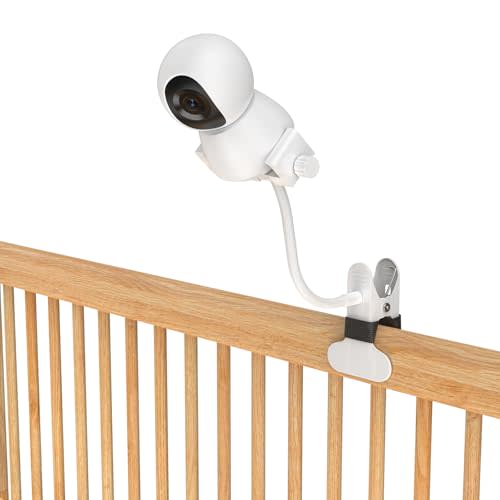 Baby Monitor Mount - Universal Adjustable Monitor Flex Stand for Hello Baby, Nanit Pro, Infant Optics, VTech & Most Baby Monitors - Detachable Arm Camera Clip Mount with Cute Stickers for Crib