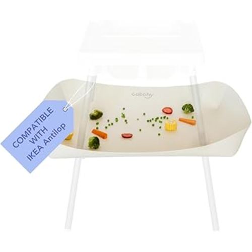 CATCHY -Food Catcher-Compatible with IKEA Antilop High Chair + 11 Other High Chairs- Highchair Sold Separately -Baby & Toddler Food & Mess Catcher-Premium Linen Inspired - Under High Chair Accessory