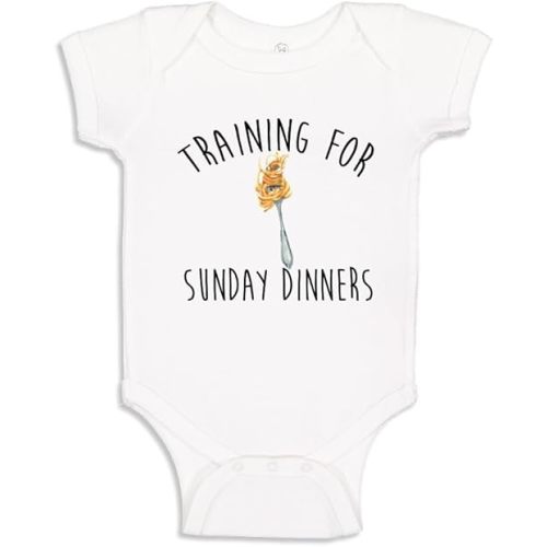 Training for Sunday Dinners Pasta Baby One Piece Bodysuit Or Toddler Shirt Cute Spaghetti Italian Baby Gift