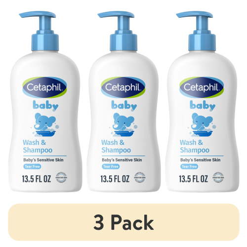 (3 pack) Cetaphil Baby Moisturizing Shampoo and Body Wash with Aloe Vera&nbsp; and Natural Calendula, 13.5 fl oz