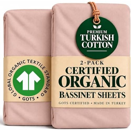Organic Bassinet Sheets 33x20 for HARPPA Cuddly 3-in-1, 2 Pack