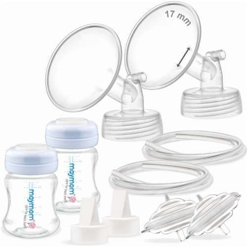 Maymom Pump Parts 17 mm Flange Valve Tube Backflow Protector Bottle with Two-Piece Travel Cap Compatible with Spectra S1 S2 9 Plus Breastpump. Replacement Pump Parts for Spectra Pump Accessories