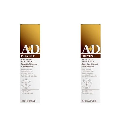 A+D Original Diaper Rash Ointment - Prevents & Protects Against Diaper Rash - Moisturizing Skin Protectant With Vitamins A & D - Healing Skin Ointment for Dry and Cracked Skin - 1.5oz - 1.5 Ounce (Pack of 2)