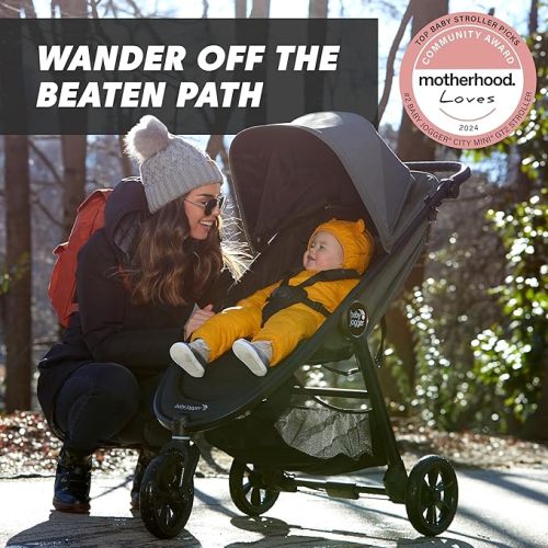 Baby Jogger City Mini GT2 All-Terrain Stroller Black Complete with Adjustable Handlebar Hand-Operated Parking Brake and car seat Adapter