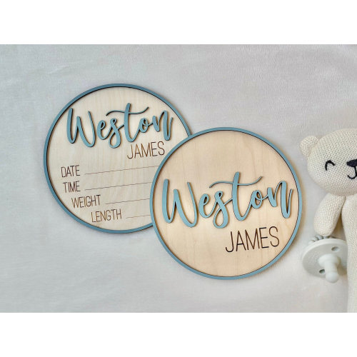 Birth Announcement Sign for Hospital, Baby Name Sign, Baby Name Announcement Sign, Wooden Birth Stat Sign, Custom 3D Newborn Baby Photo Prop