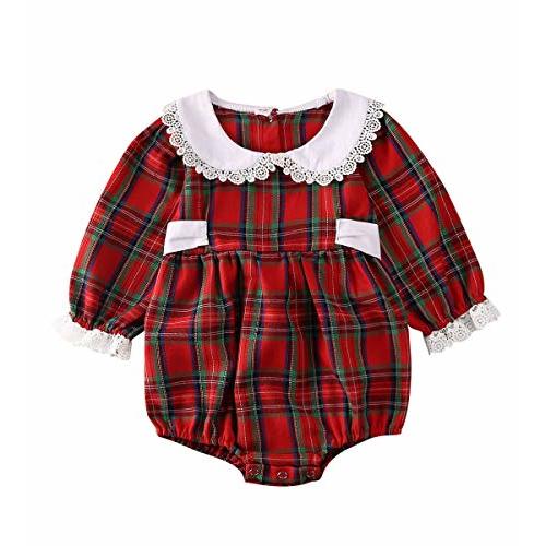 Baby Girl Christmas Dress Matching Newborn Girl Bodysuit Plaid Lace Princess Skirt Family Clothing