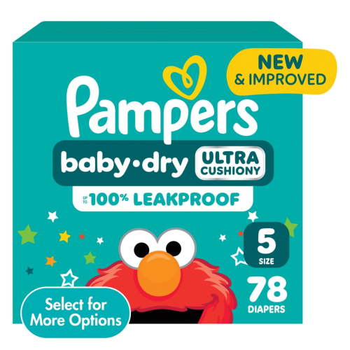 Pampers Baby Dry Baby Diapers Size 5, 78 Count (Select for More Options)