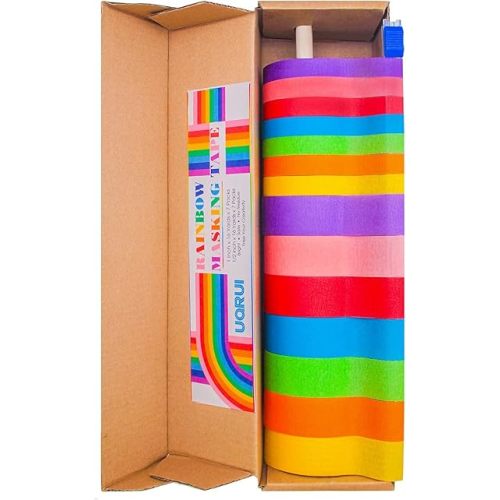 14 PCS Masking Painters Tape Colored 1 Inch 1/2 Inch with Dispenser - Rainbow Masking Tape 14 Pack X 16Yards - Multi Color Paper Tape for Kid Craft, Box Labeling,Teachers Classroom Floor Decorative