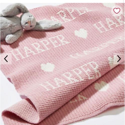 Personalized Knit Baby Blanket