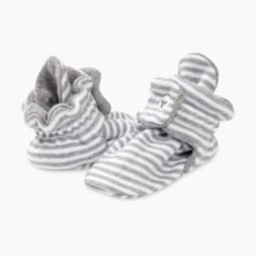 Burt's Bees Baby Organic Cotton Booties - Heather Grey Stripe, 0-3 Months