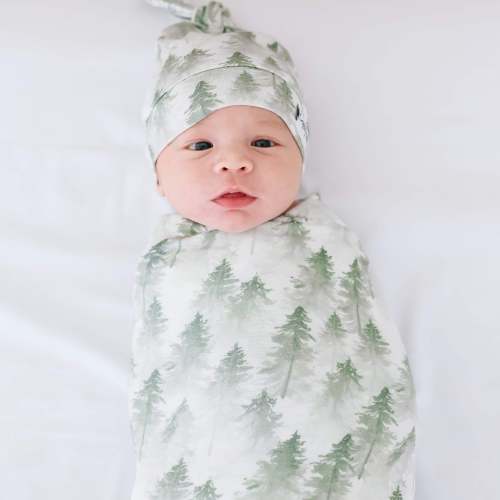 Knit Swaddle Blanket - Evergreen