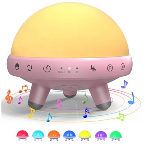 Night Light for Kids White Noise Sound with Color Changing Dimming Function Baby Night Light Rechargable Touch Control 31 Nice Sounds,3 Night Modes,7 Color and 256 RGB