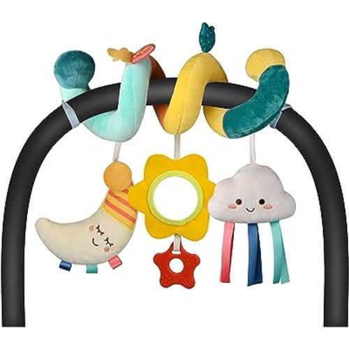 Car Seat Toys Infant Toys 0-6 Months Newborn Toys, Stroller Toys Baby Toys 0-3 Months, Baby Toys 0-6 Months for Crib Mobile Bassinet with Rattles Jingle Mirror Teether for 0 3 6 9 12 Boys Girls Babies