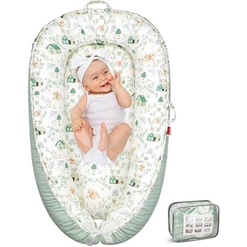 Baby Lounger - Baby Lounger for Newborn 0-24 Months, Breathable & Soft Baby Nest, Portable and Lightweight Lounger for Home and Travel, Ideal Newborn Babies Essentials