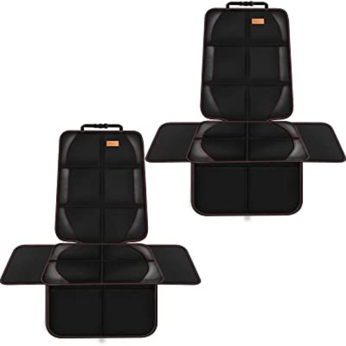 Car Seat Protector, 2 Pack of Seat Protectors, Thickest Padded 600D Fabric Padding, Waterproof, Durable, Anti Slip Backing, Child Seat Protection, Suitable for Babies, Toddlers, Children（Black 2）