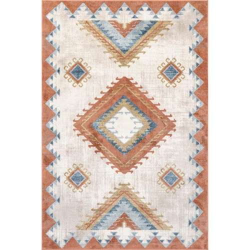 Faviola Southwestern Bordered Rust 7.8 ft. x 10 ft. Area Rug