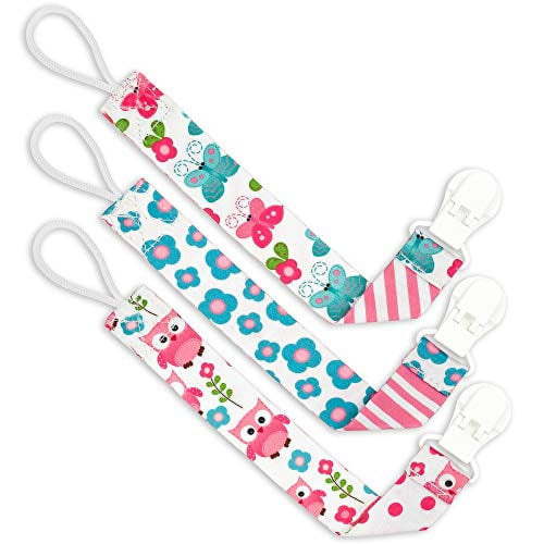 Liname Pacifier Clip for Boys and Girls, Unisex, Fits All Pacifiers & Soothers, 3 Pack