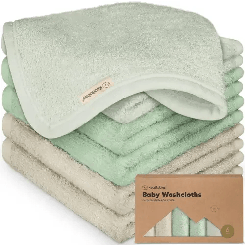 6-Pack Baby Washcloths - Soft Viscose from Bamboo Washcloth, Baby Wash Cloths for Newborn, Kids, Bath Baby Towels, Face Towel, Face Cloths for Washing Face (Hills)