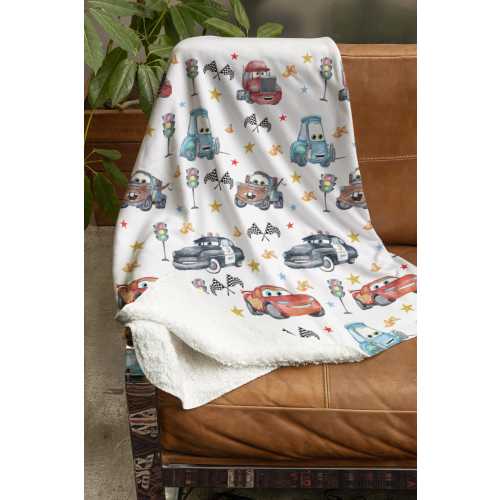 Lightning McQueen Baby Blanket, Baby Shower Gift, Customizable Blanket, Disney Blanket, Disney Home Decor, Cars Blanket, Sherpa Blanket