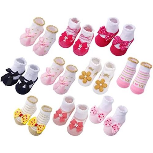 Toptim Newborn Baby-girls Socks and Bow Infant Toddler Ankle Socks