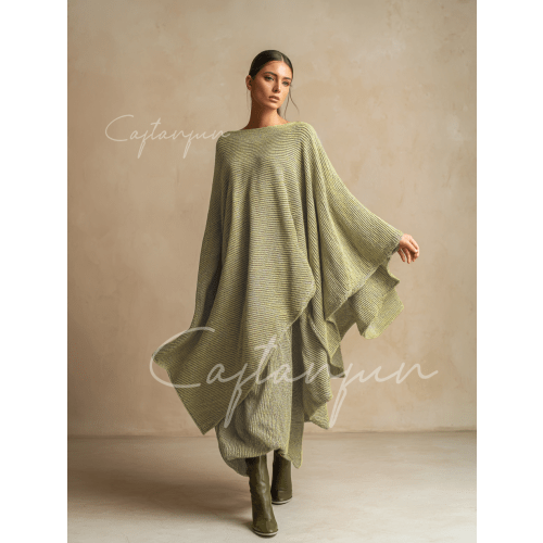 Women's Fashion Soft Wool Irregular Cape Dress