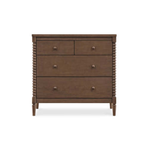Saint 4 Drawer Dresser with Changing Top and Interlocking Drawer- Teak Brown