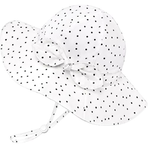 Baby Girl Sun Hat Summer Foldable Beach Hats with UPF50+ Sun Protection Wide Brim Toddler Bucket Hat Cap