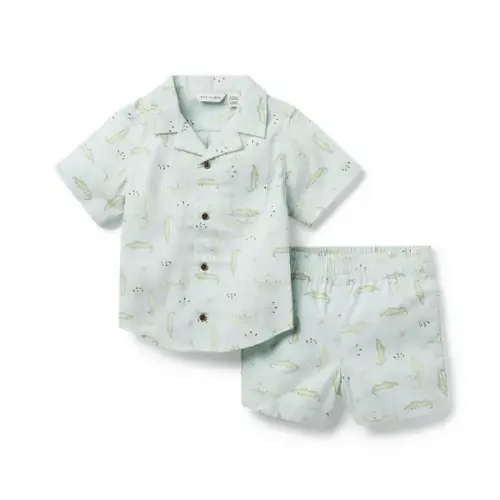 Baby Ice Blue Alligator The Cabana Matching Baby Set by Janie and Jack