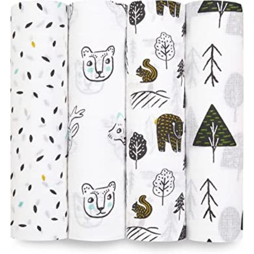 aden + anais Essentials Swaddle Blanket, Boutique Muslin Blankets for Girls & Boys, Baby Receiving Swaddles, Ideal Newborn & Infant Swaddling Set, Perfect Shower Gifts, 4 Pack, Making Sense