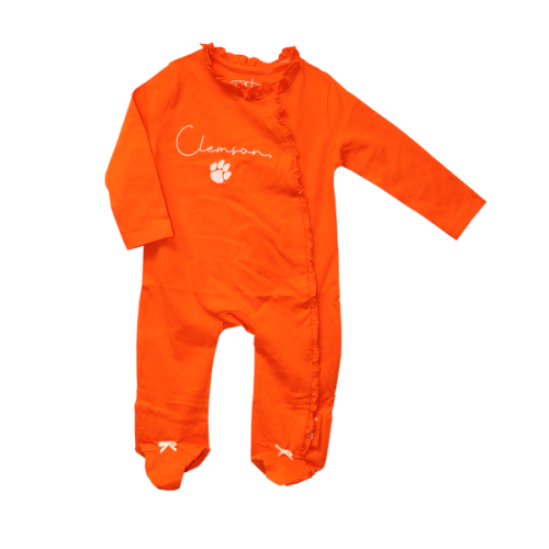 Girls' Clemson Ruffled Sleeper – Southern Heirs Kids